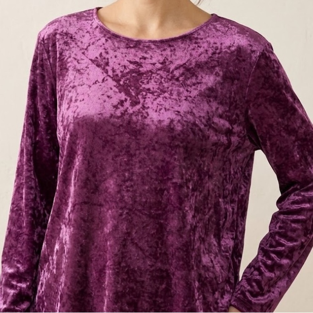 Newport News Vintage 90s Purple Velvet Long Sleeve Blouse Large
